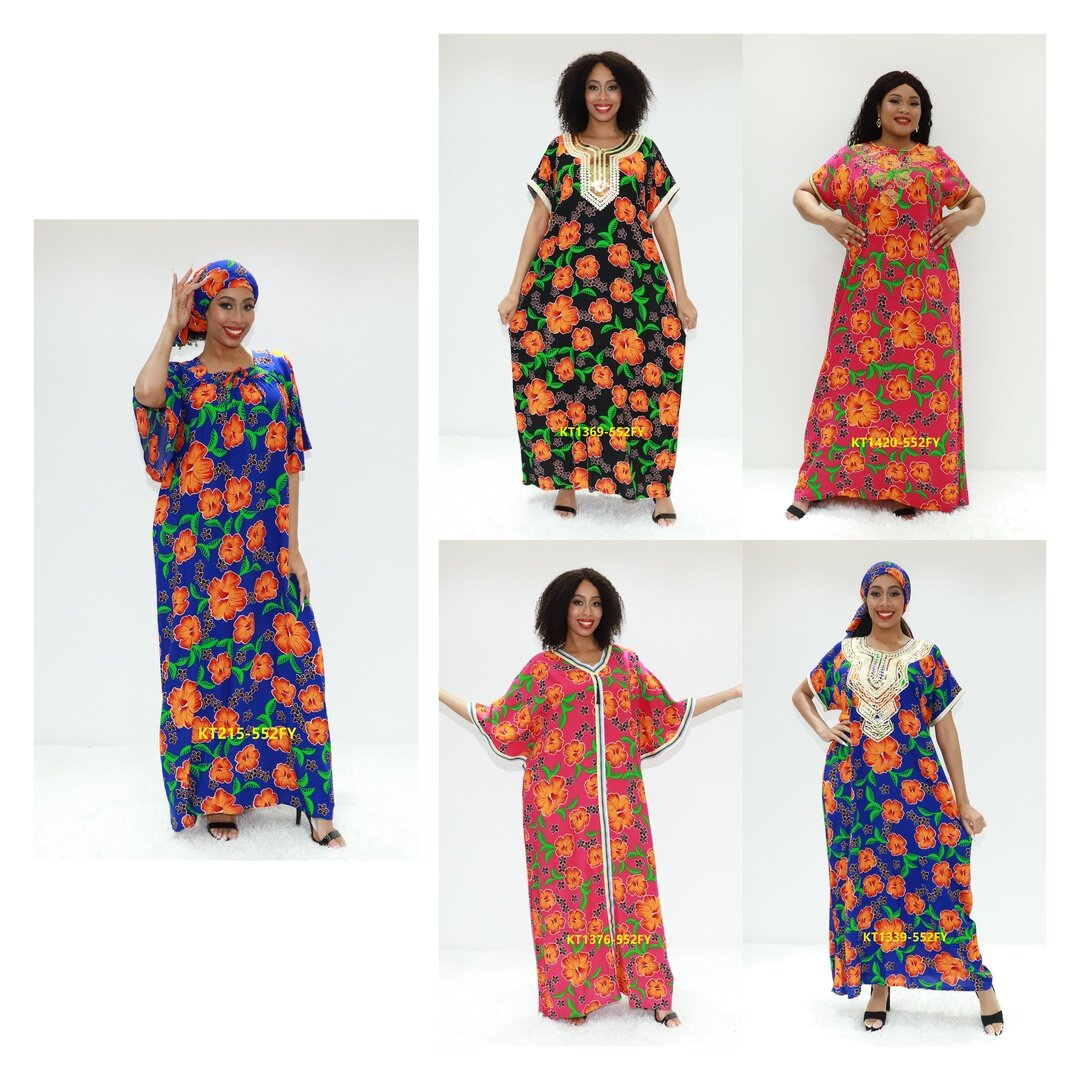 Muslimah Dress Long Kaftan Africa Ay Fashion KT215-552FY ABIDJAN BOUBOU BOUBOU