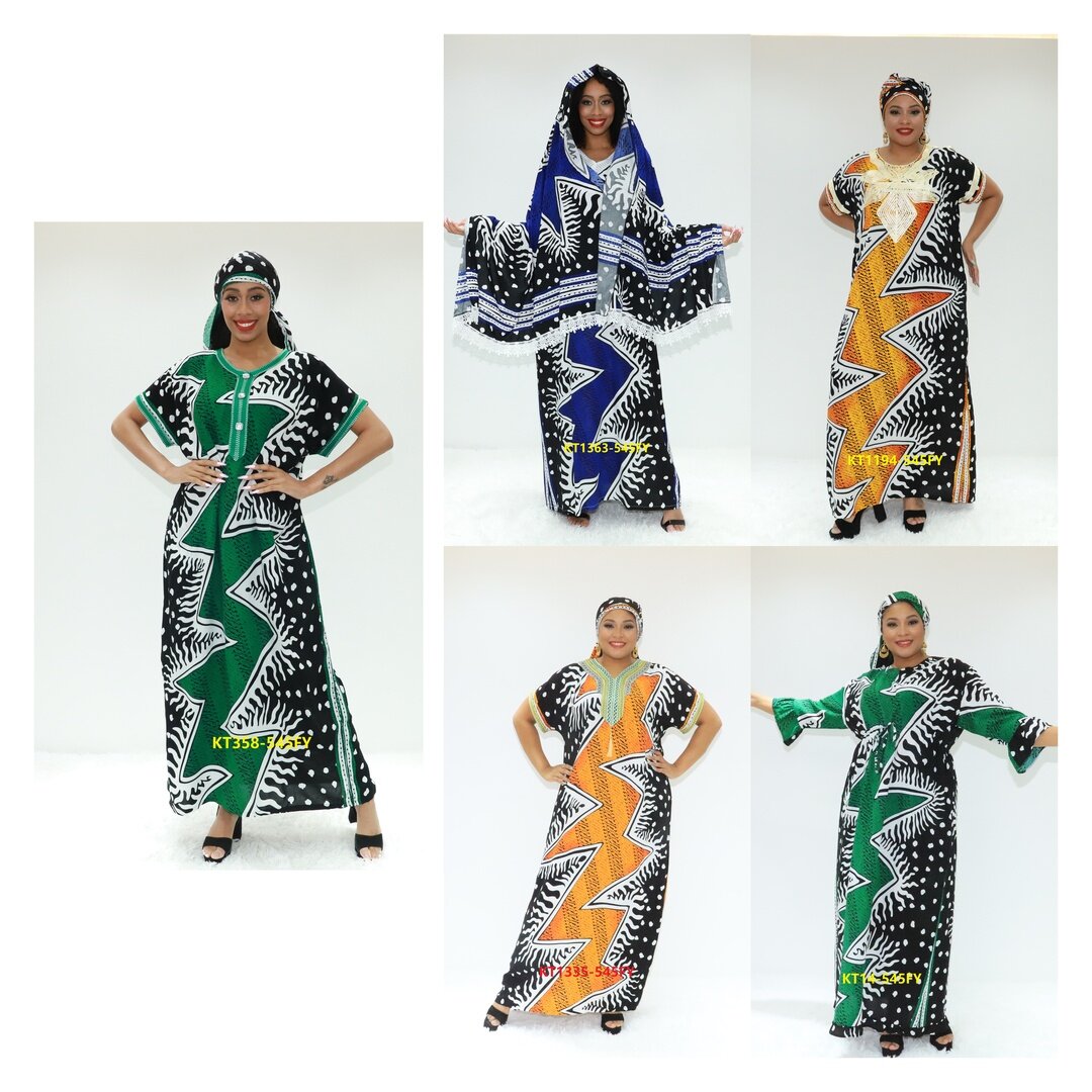 Robes africaines Abaya Femmes Noire Ay Fashion KT358-545fy Abidjan Abaya Boubou