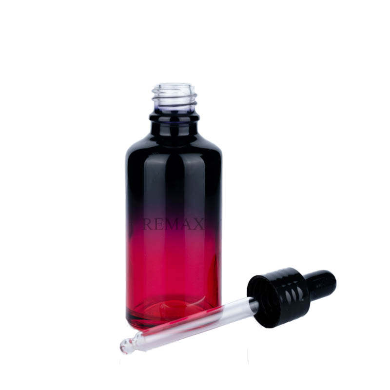 30ml Red and Black Gradient Glass Essential Oil Bottle