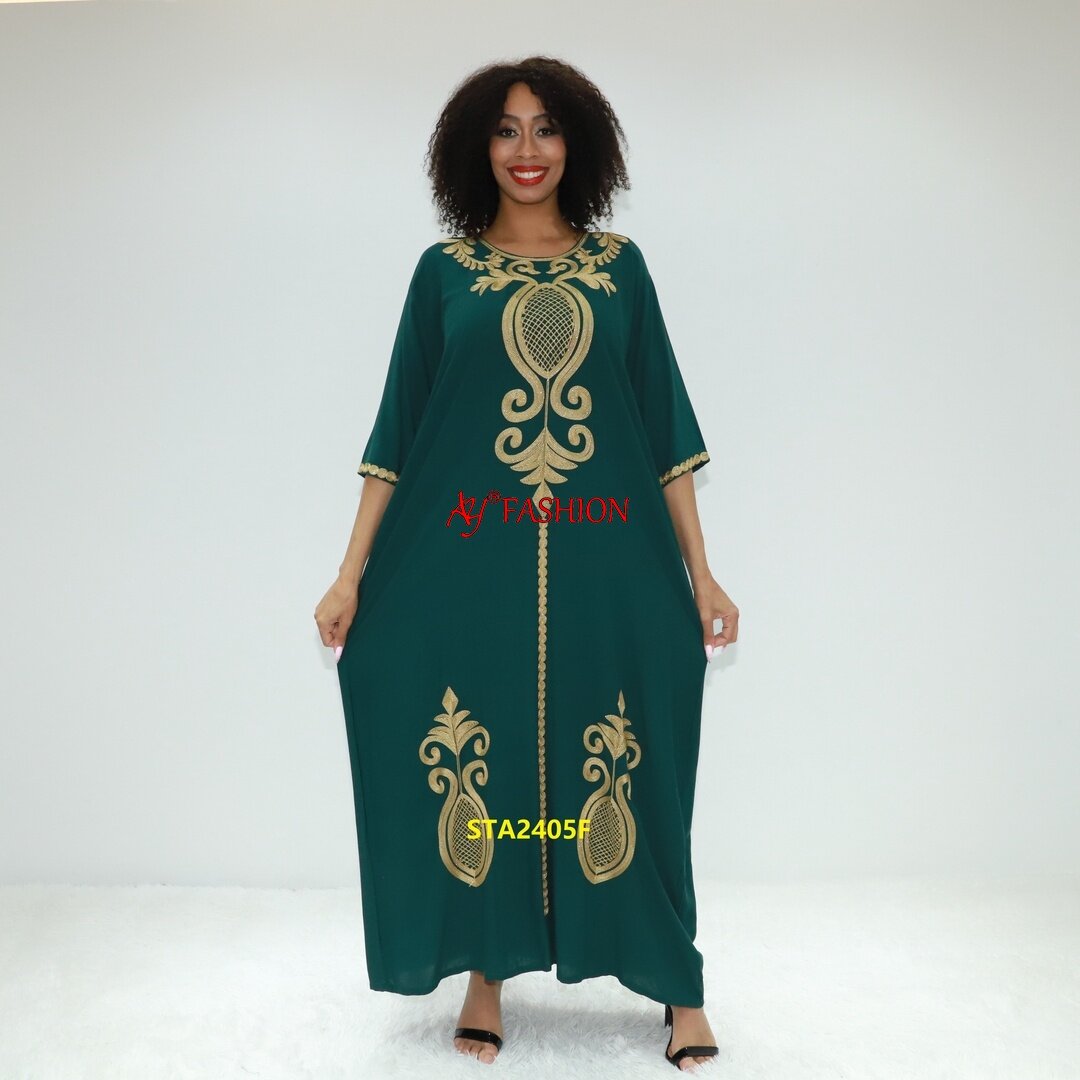 Ropa africana manga elástica Abaya Sta2405f Tanzania Caftan África Vestido impreso