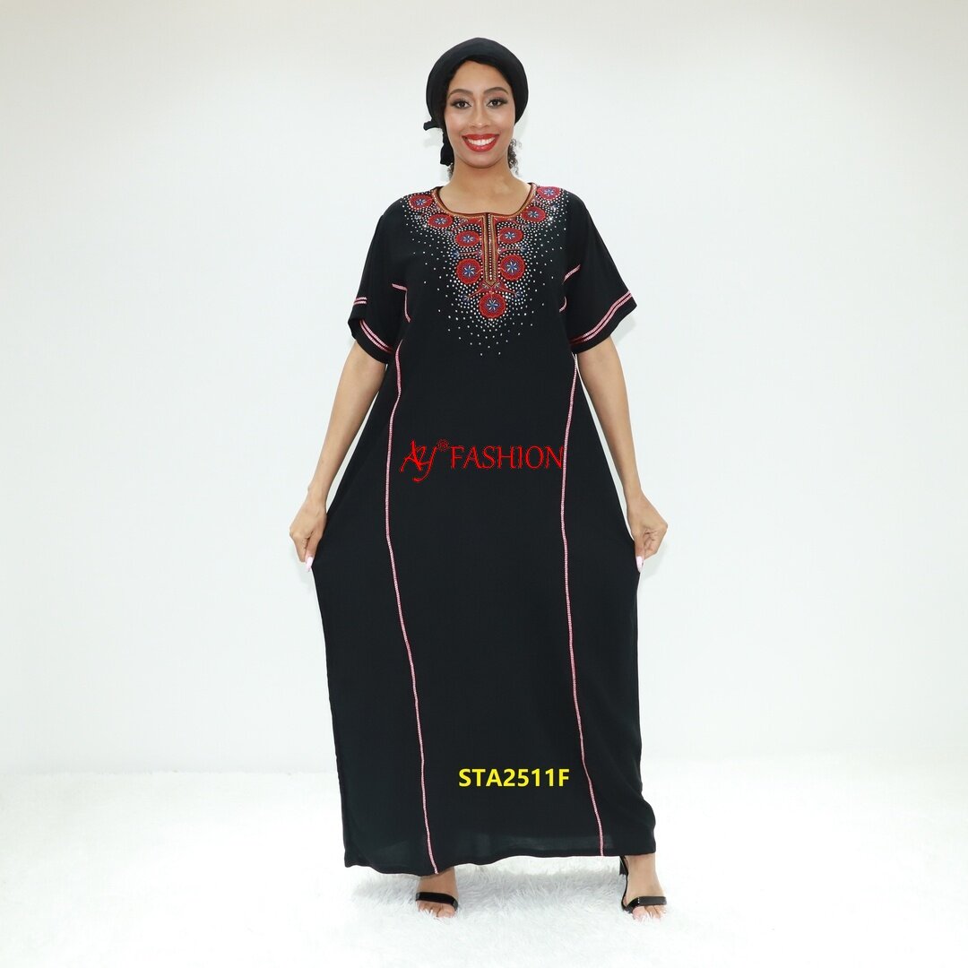 Женщина этническая одежда абайя серая ай мода STA2511f Togo Fashion Kaftan