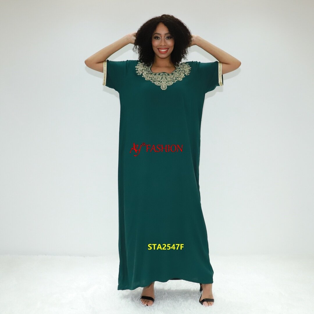 African clothing abaya lime On sale AY Fashion STA2547F Ghana caftan abaya