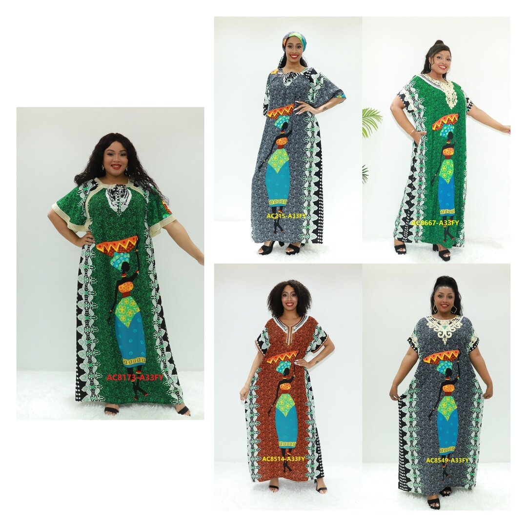 Afrika Kleid Koftan Liebe Sahara AC8173-A33fy Nigeria Fashion Afrika gedrucktes Kleid