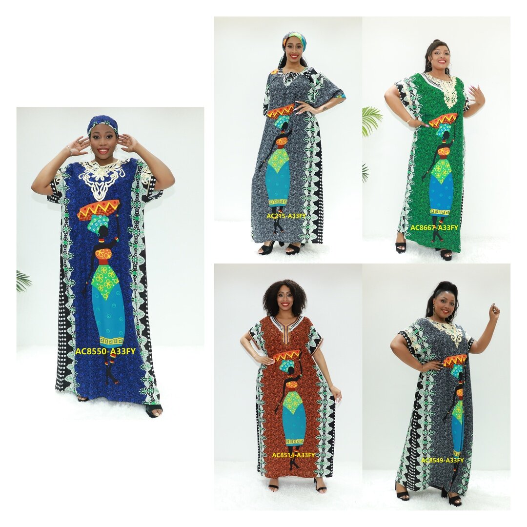 Vestidos africanos abaya com cachecol amor Sahara AC8550-A33FY GHANA BOUBO