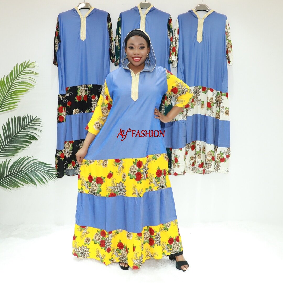 Африканские платья Золото Абая Фабрика Лав Сахара BLN2144F Abidjan Fashion Caftan