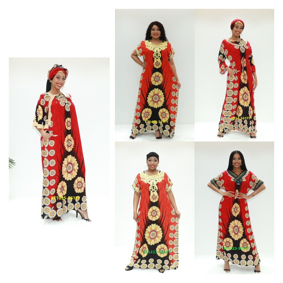 Vestido de Ancara de roupas étnicas AMOR AFRICANO AMOR SAHARA KT1095-561FY GHANA FATHA BOUBOU BOUBOU