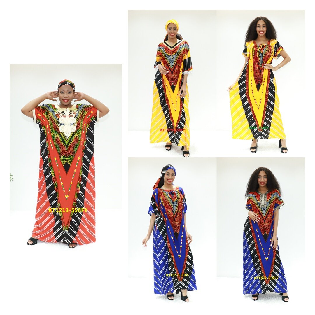 种族服装羊毛桃子abaya颜色KT1213-558FY GHANA BOUBOU ABAYA