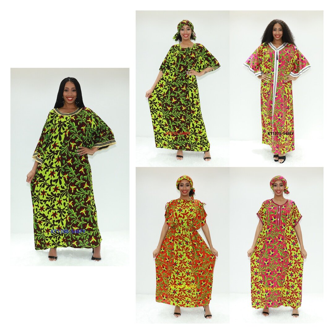 Femme ethnique Wear Boubou Nigerian Caftan Ay Fashion KT1398-548fy Tanzania Fashion Boubou