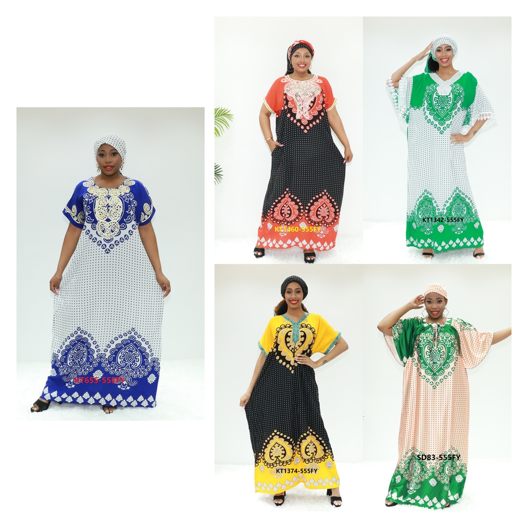 Frau ethnischer Verschlüsselung Tunesischer Kaftan KT655-555fy Nigeria Kaftan Dashiki Kleid