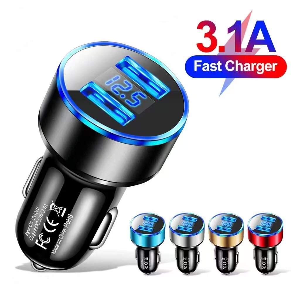 2ports 3.1A car chargers with cables 2in1
