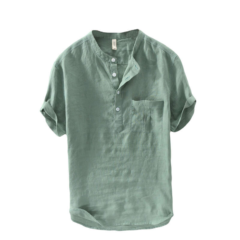 Summer short-sleeved shirt men's loose casual half-sleeved green tops t-shirt