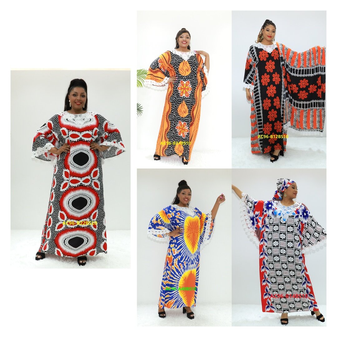 Afrikanische Kleider Gesicht gedruckt Abaya ashed Ay Fashion AC96-B22BS10 TANZANIA CAFTAN ABAYA