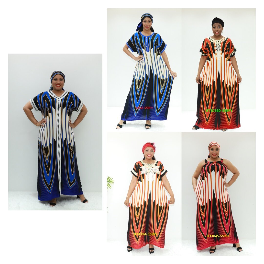 mujer de ropa étnica túnica musulmana kt03-559fy Camerún vestido musulmán kaftan