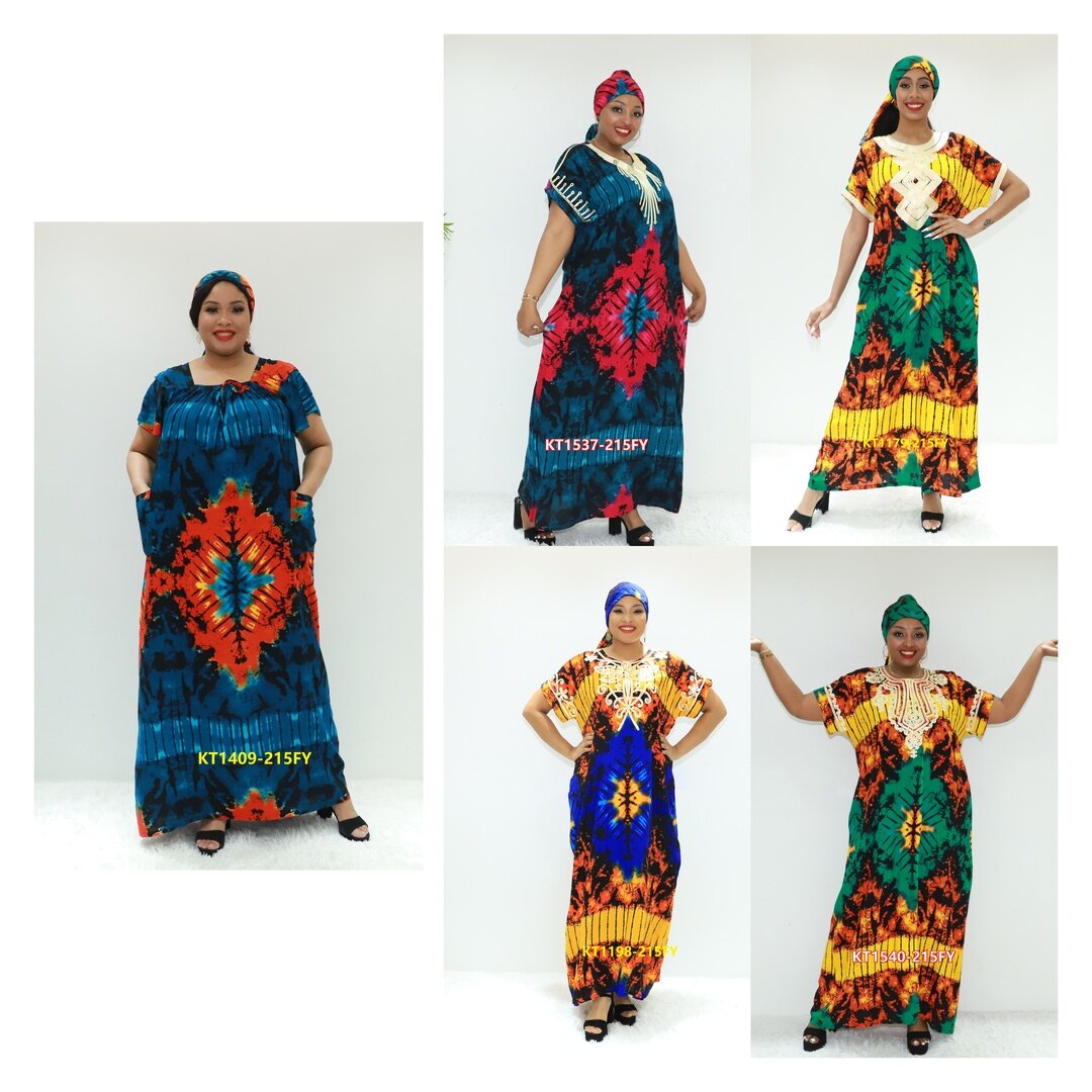 Femme ethnique Wear Chigenge Robes African Ay Fashion KT1409-215 FY TANZANIA Vêtements Kaftan