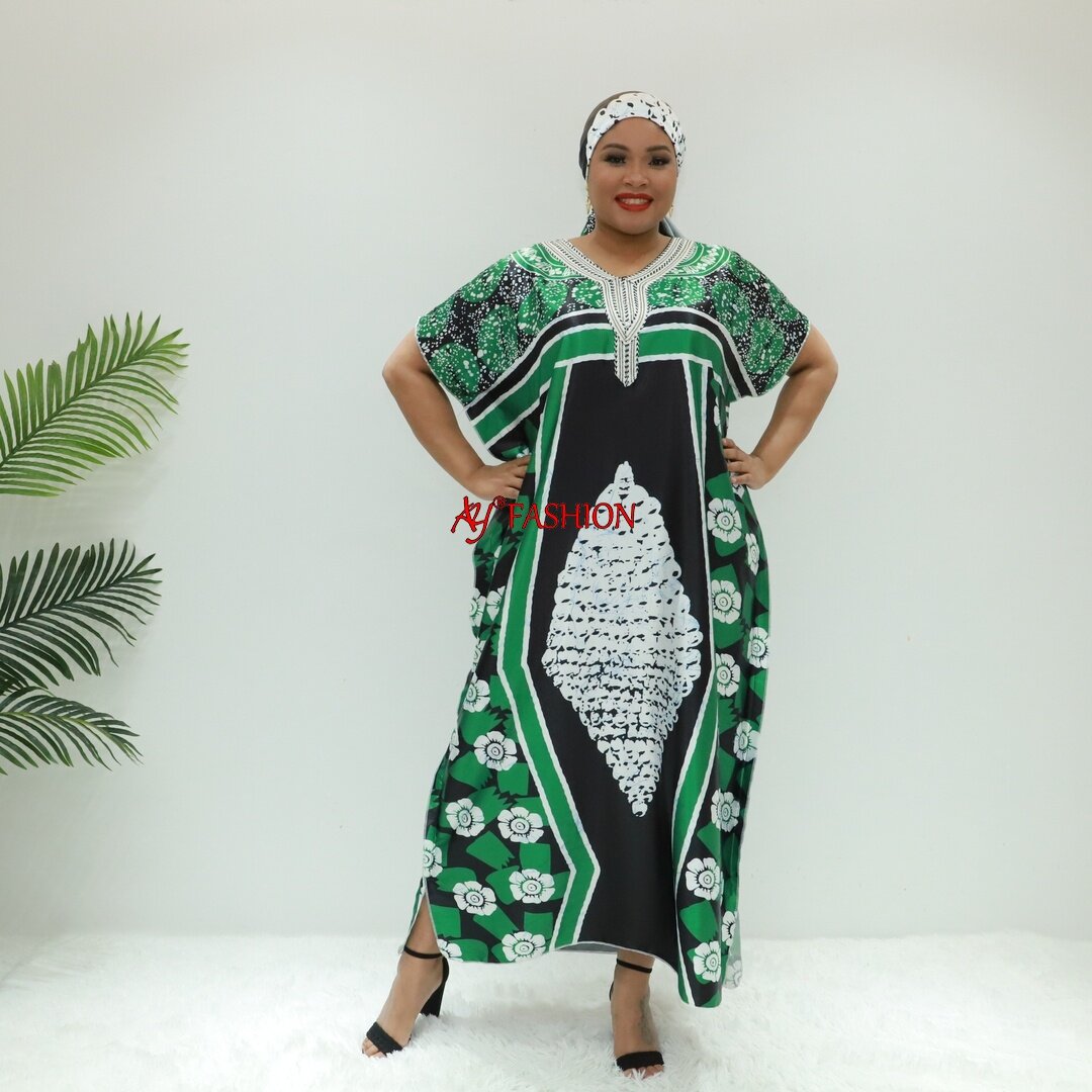 Afrikanische Kleider Kaftan Blanco Mujer SD148-1f Ghana Muslim Kleid Afrika gedrucktes Kleid