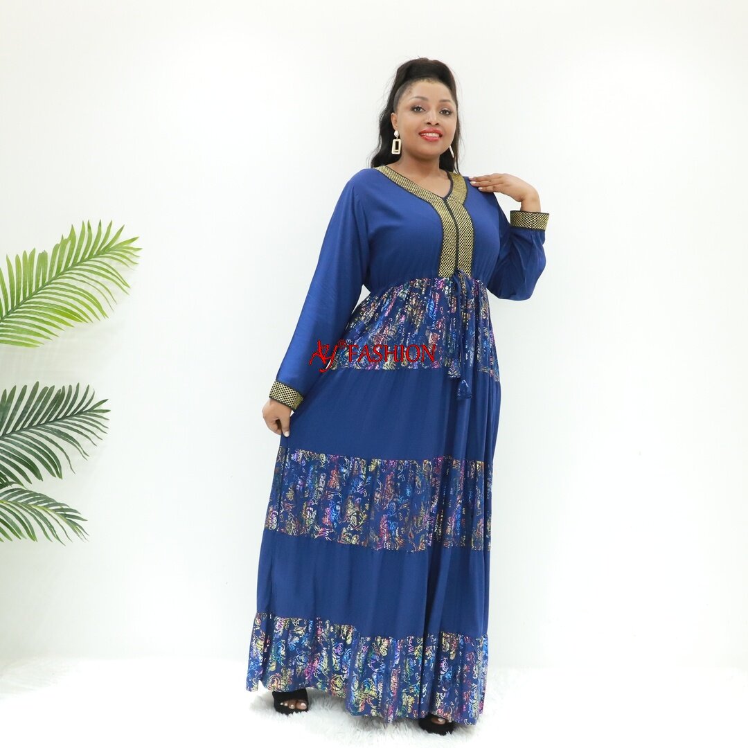 Vêtements africains Abaya dans Sky Blue STA2670F Congo Caftan Boubou