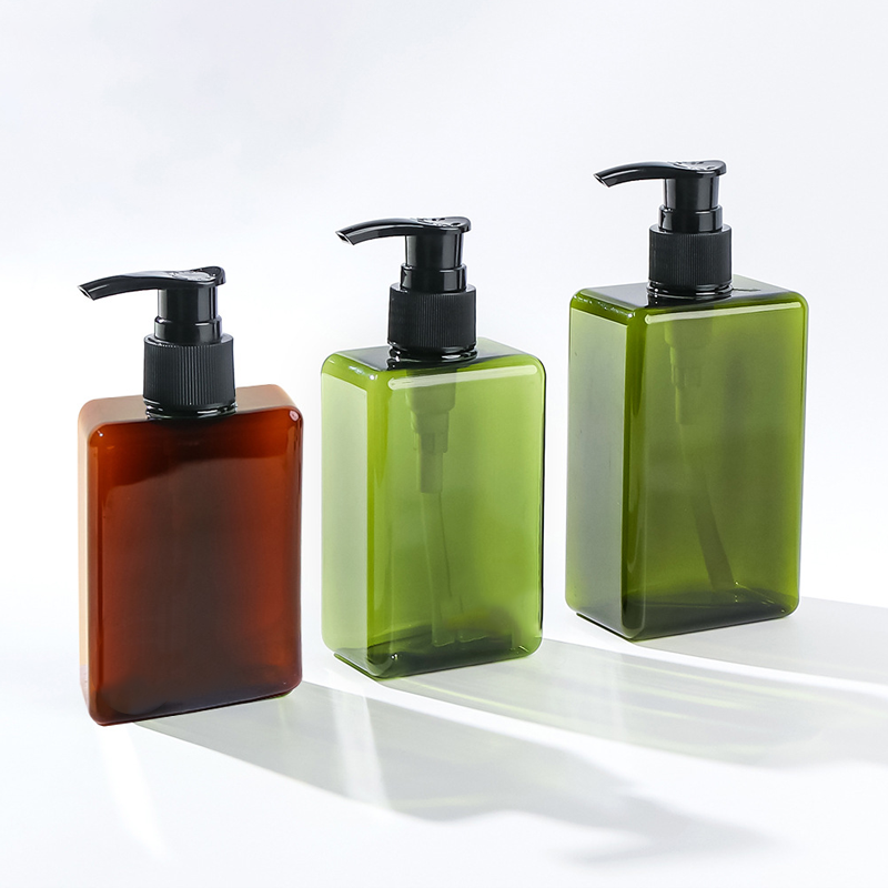 Square shower gel bottle