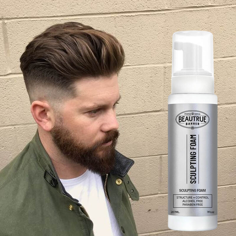 YOUR LOGO Firm Hold Volumizing Hair Styling Foam for Men All Hair Types