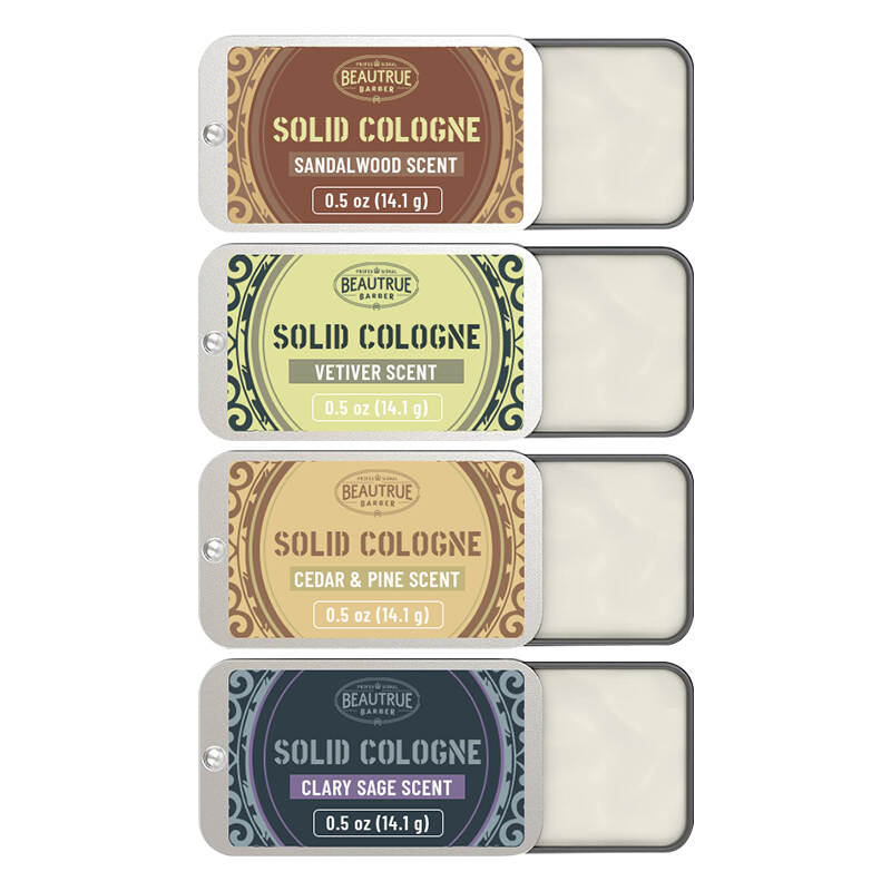 YOUR LOGO Natural Ingredients Solid Cologne 4 Pack Smell Fresh Easy Application Men's Cologne