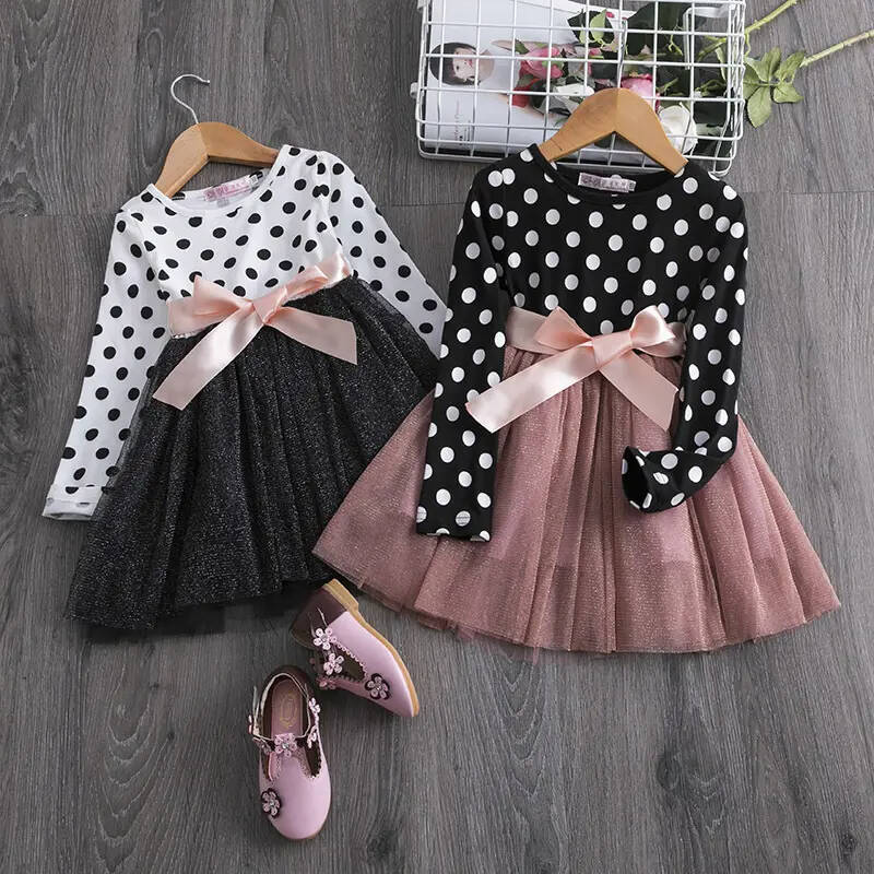 Latest Design Baby Girl Dress Spring Fall Kids Dresses Casual Princess Dress Baby Girl Clothing