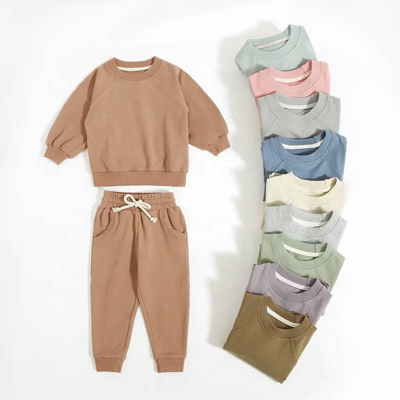 Kids clothing top with pant two piece set for baby wear Organic cotton clothing