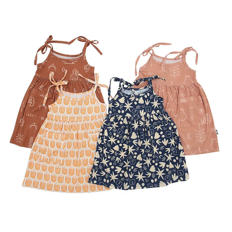 High Quality New Style summer custom color pattern sleeveless lovely slip clothing baby dresses