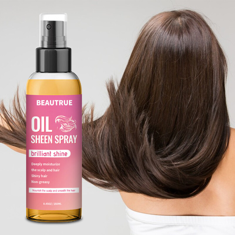 YOUR LOGO Hair Oil Sheen Spray Nourishing Argan Oil Anti Humidity Gloss and Shine Mist