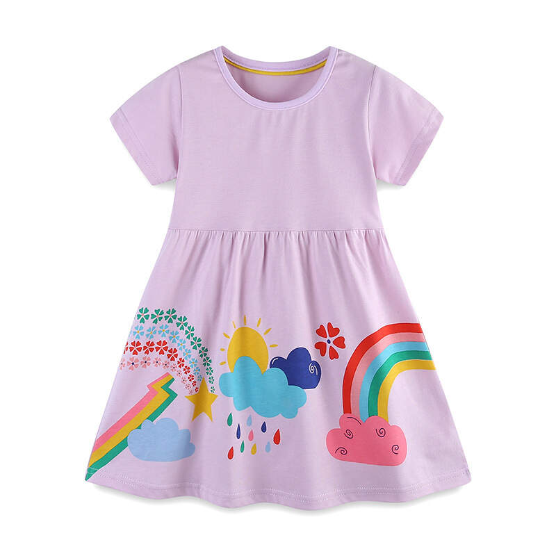 Girls Dresses Cartoon Print Summer Dress