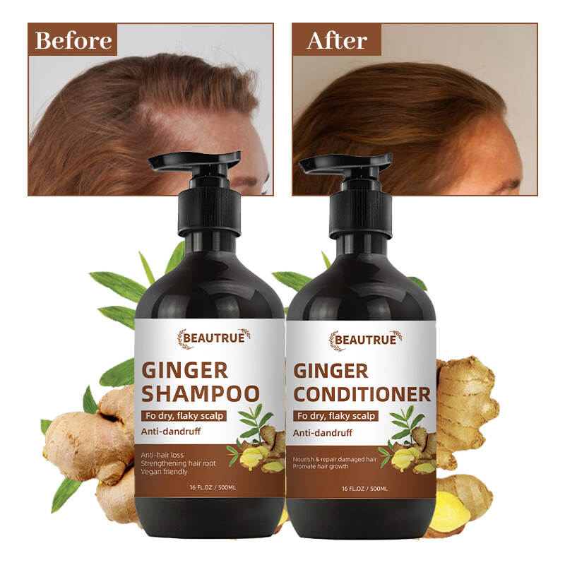 YOUR LOGO Natural Organic Ginger Shampoo Promote Hair Growth Anti-dandruff and Anti-itching