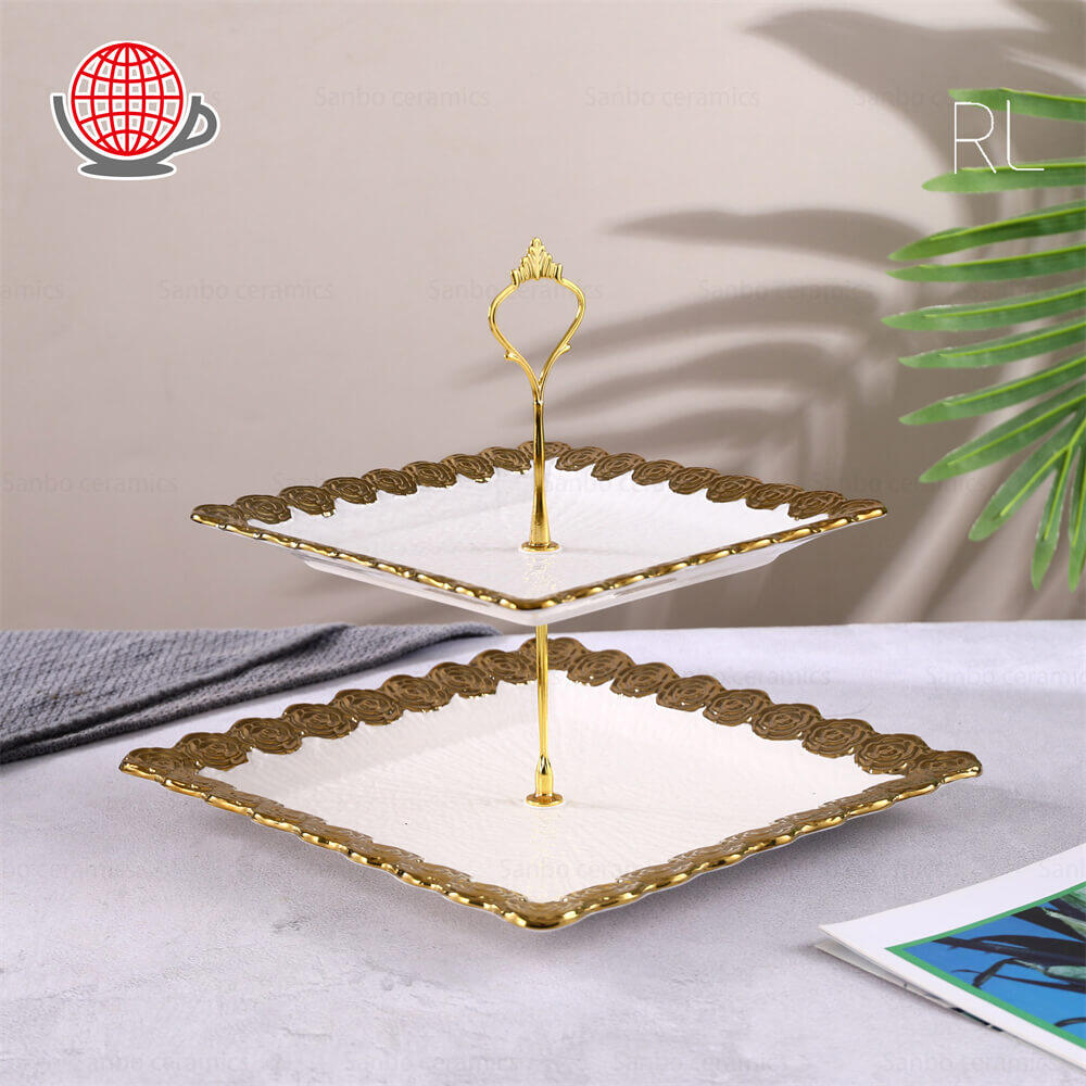 two tier stand, two tier dessert stand, dessert tiers