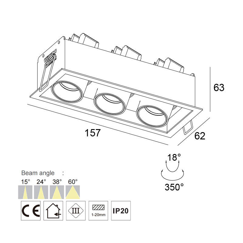recessed ceiling spotlights
