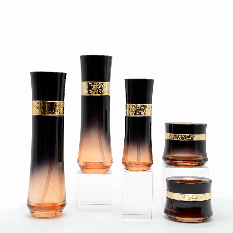 Black gradient glass set bottle