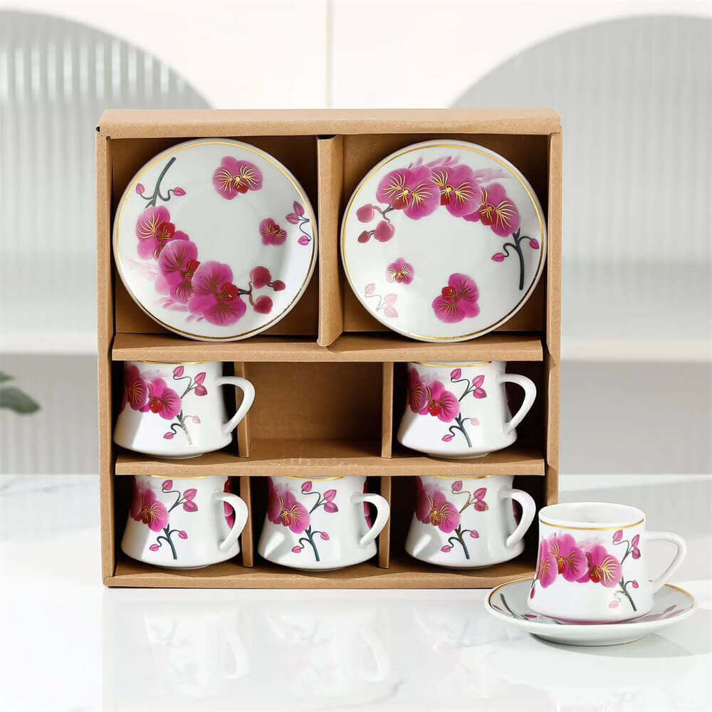 custom tea cups,flower tea cup set,cappuccino cup and saucer set