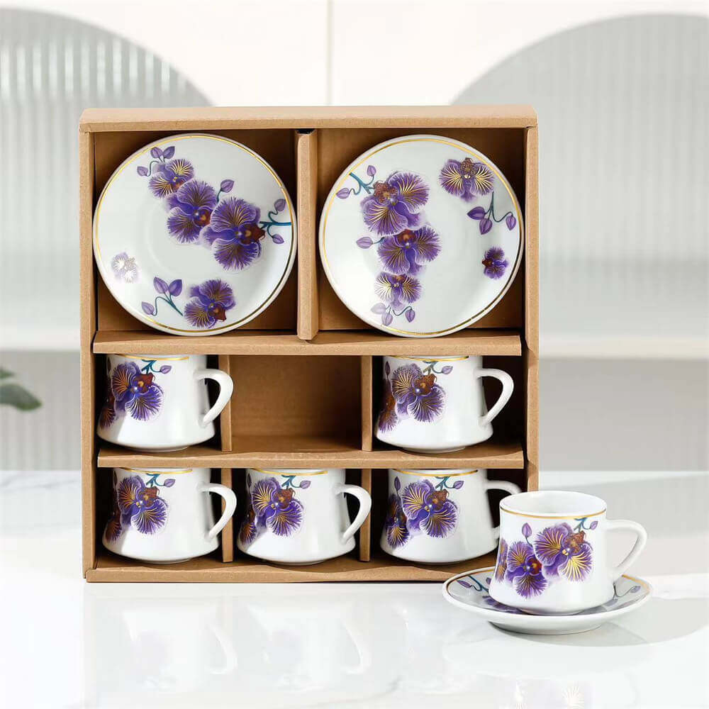 custom tea cups,flower tea cup set,cappuccino cup and saucer set