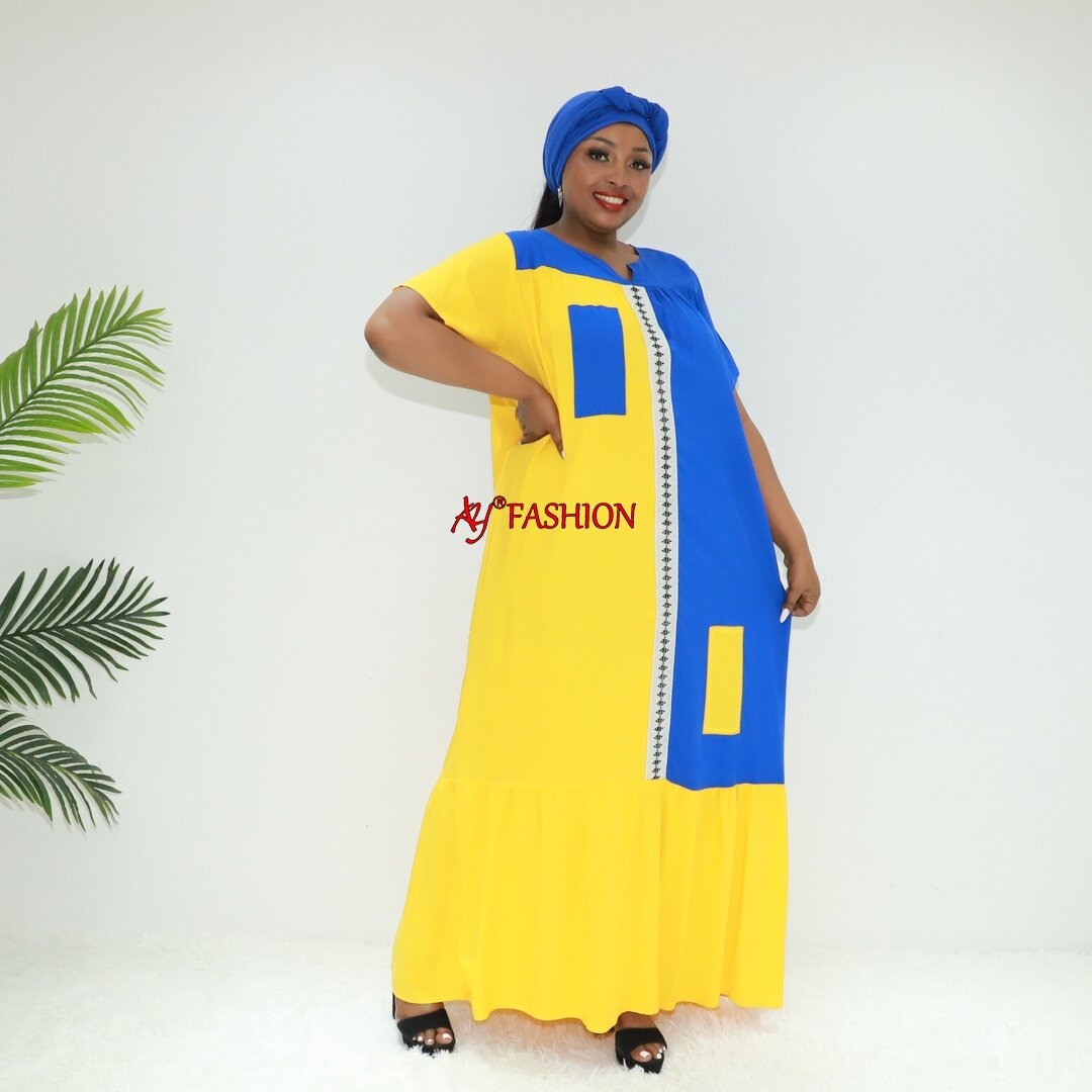 Afrikanische Kleidung Abaya Weiß und Schwarz STA2698f Ghana Boubou Afrika gedrucktes Kleid