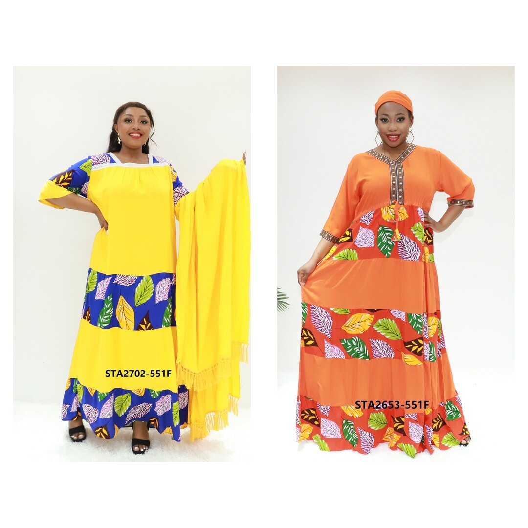 Vestidos africanos Abaya Nuevos diseños STA2702-551F Camerún Musulmán Dera Dera