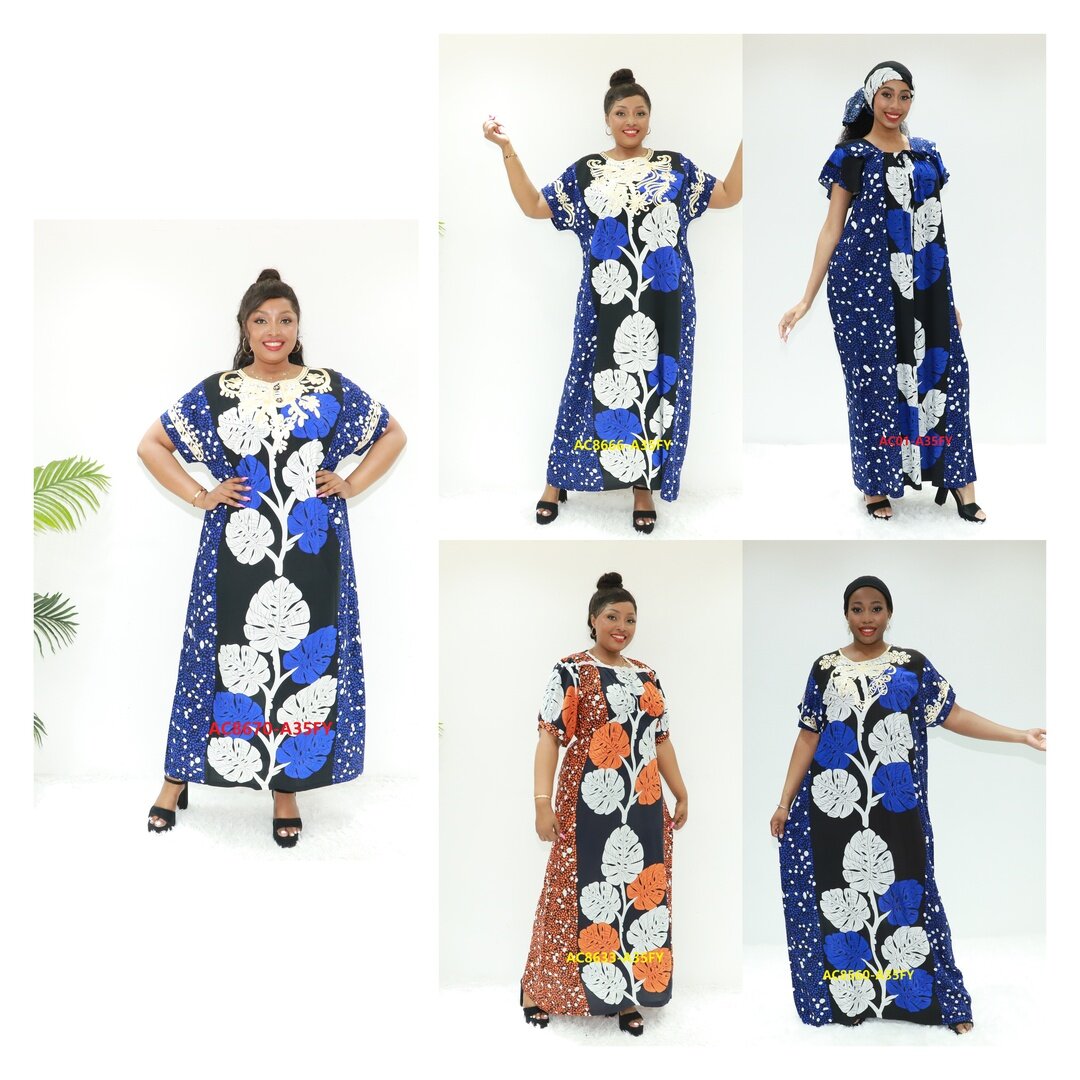 Roupas da África Kaftan Nighty Love Sahara AC8670-A35fy Tanzânia Vestido étnico muçulmano da Tanzânia