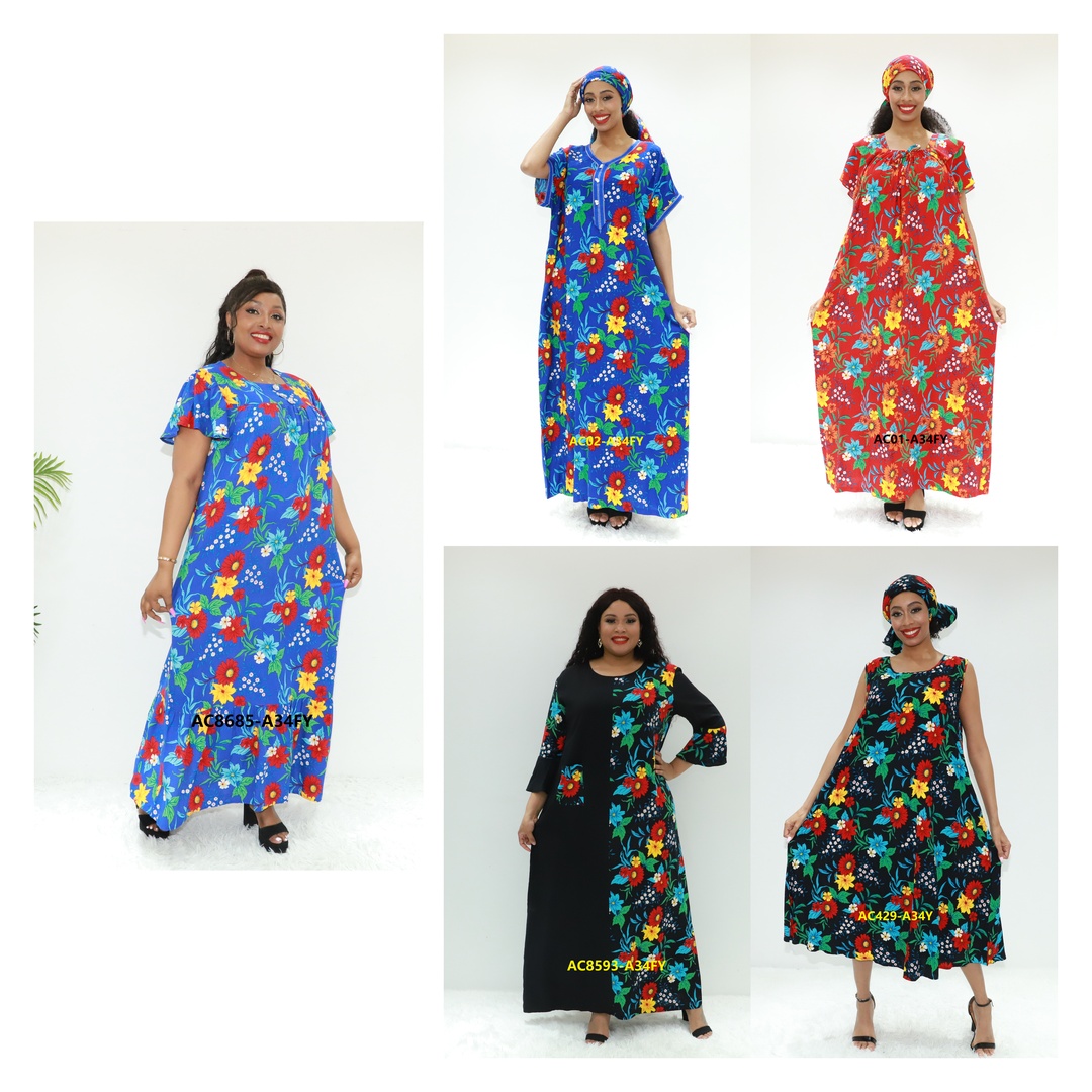 muslim women dress kaftan broderie Love Sahara AC8685-A34FY Cameroon Fashion ethnic dress