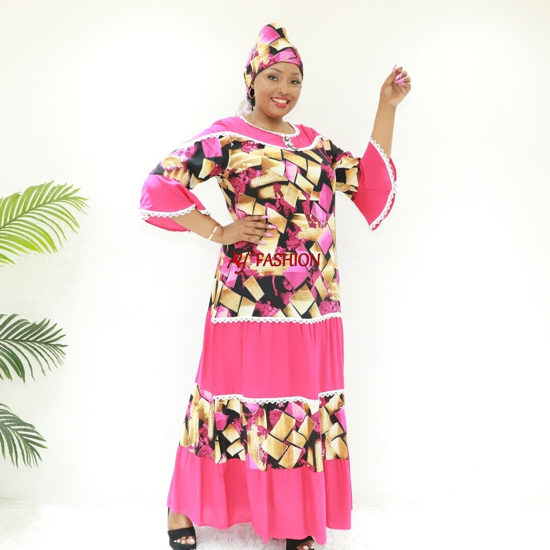 Roupas islâmicas Design de flores ABAYA AY Moda BLC40817F Vestido de Dashiki para roupas Togo