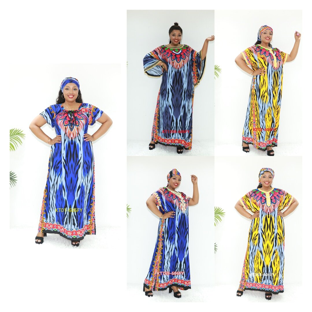 Ropa de África Bordado negro Abaya Love Sahara KT01-606FY Nigeria Boubou Dashiki Vestido