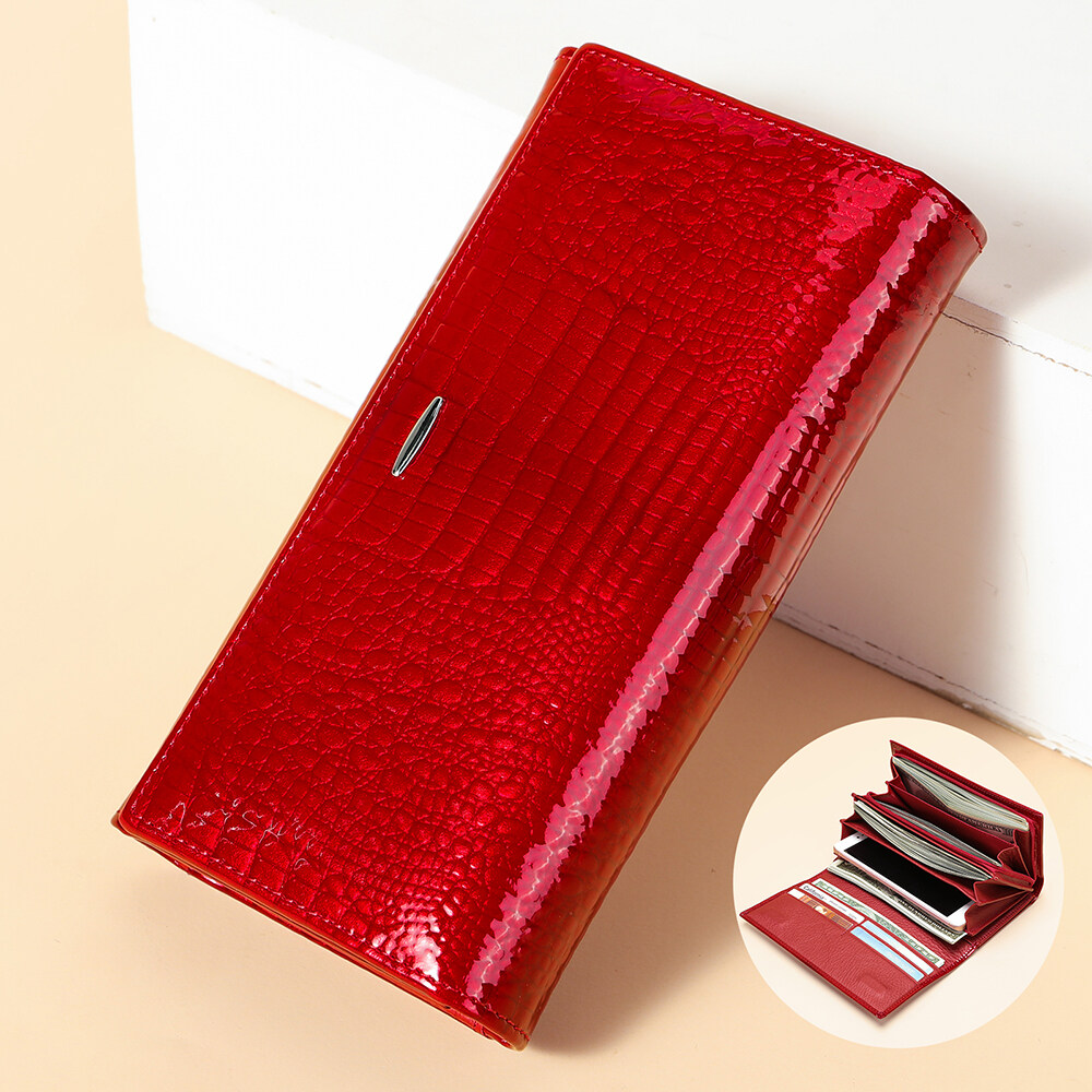 Niucunzh Genuine Leather Ladies Cash Organizer Wallet Large Capacity Mobile Phone Purse Card Holder Wallet Women Leather Wallet