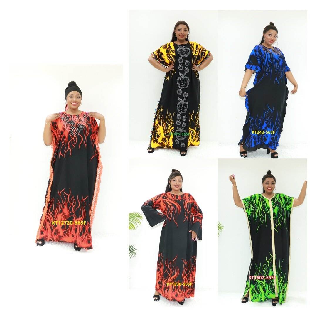 Africa Dress Flower Design Abaya Limitado Ay Fashion KT12720-565F Abidjan Boubou Dera