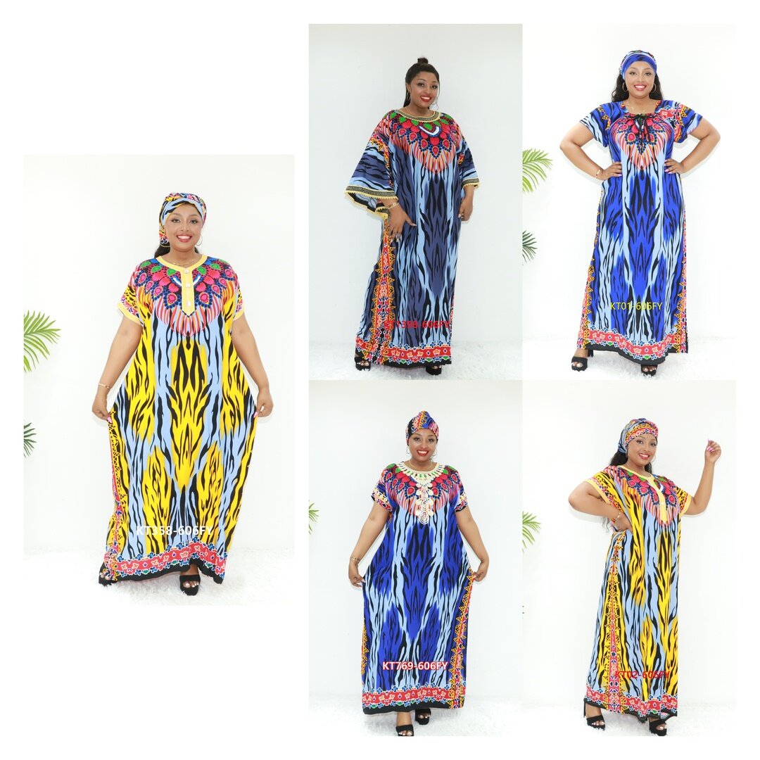 Afrikanische Kleider Vestidos Abaya de Festa Liebe Sahara KT358-606FY CONGO MODE BOUBOU