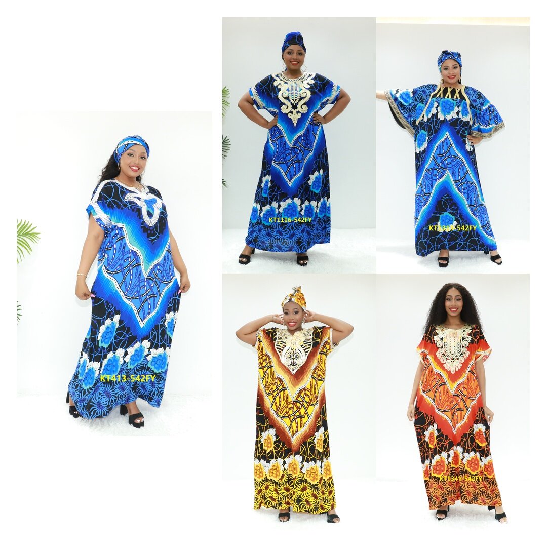 Afrikanische Kleider Abaya maroc ay Fashion KT413-542fy Kongo Abaya Afrika gedrucktes Kleid