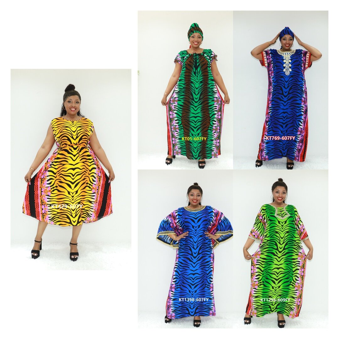 Afrikanische Kleider Abendkleider Liebe Sahara KT429-607fy Nigeria Cavean Afrika gedrucktes Kleid