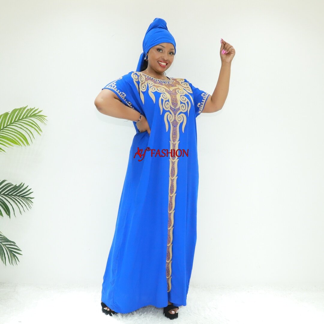 Женщина этническая ношение последних дизайнов платьев Kaftan STA2777F Nigeria Fashion Dera