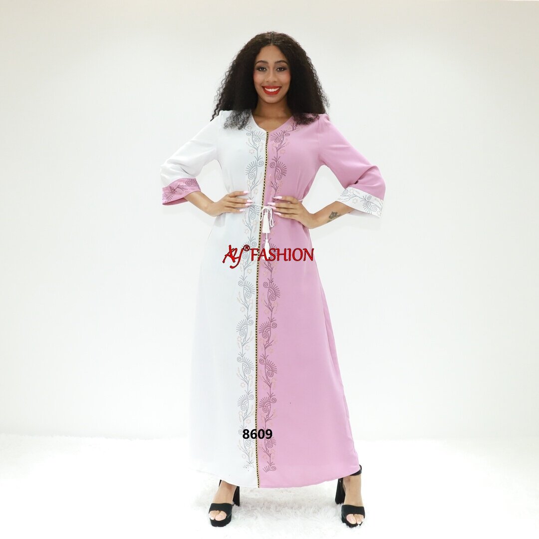 Roupas muçulmanas pretas abaya ay moda 8609 Congo Caftan Ethereal Dress