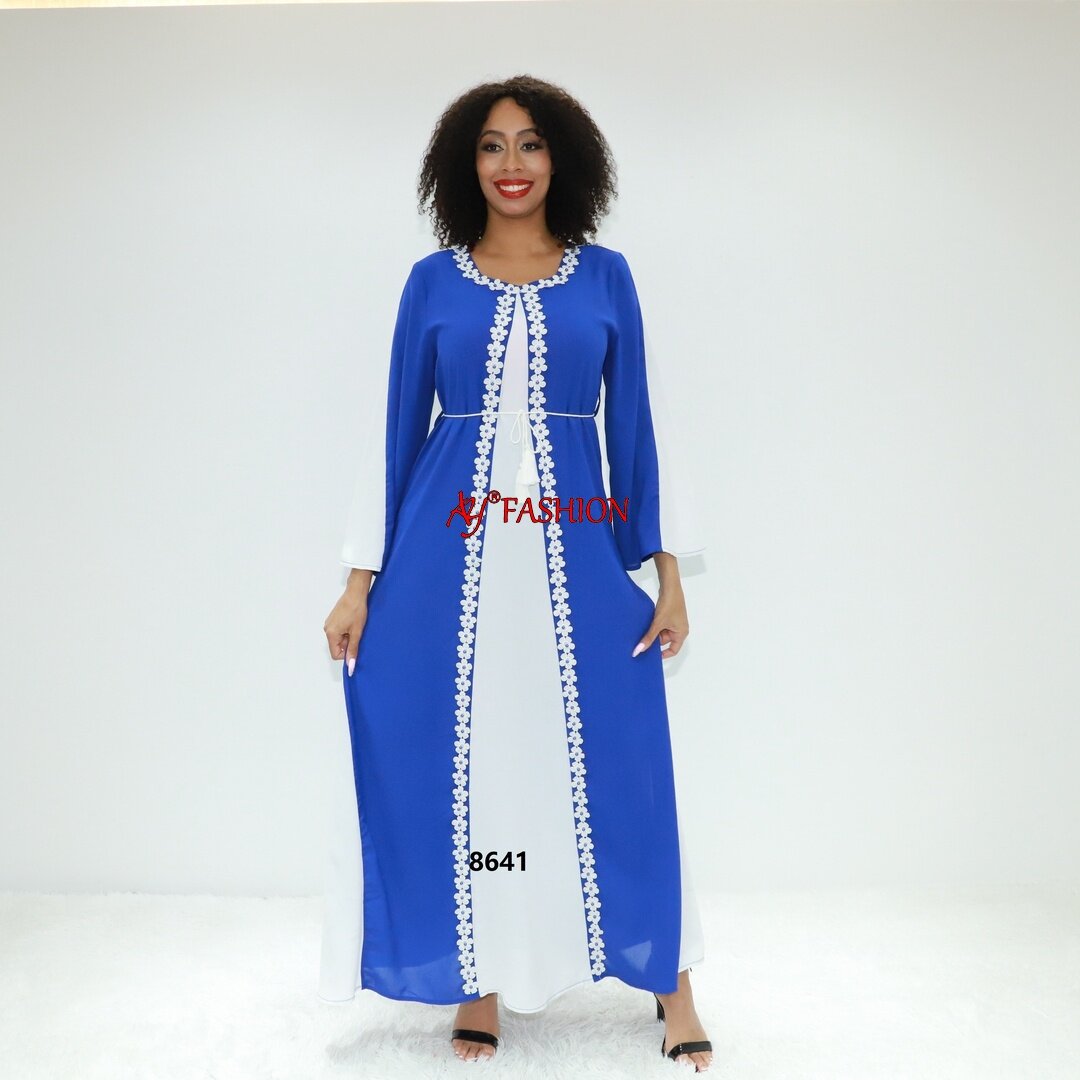 Vêtements islamiques Geborduurd Abaya Ay Fashion 8641 Tanzania Boubou Fashion Robe