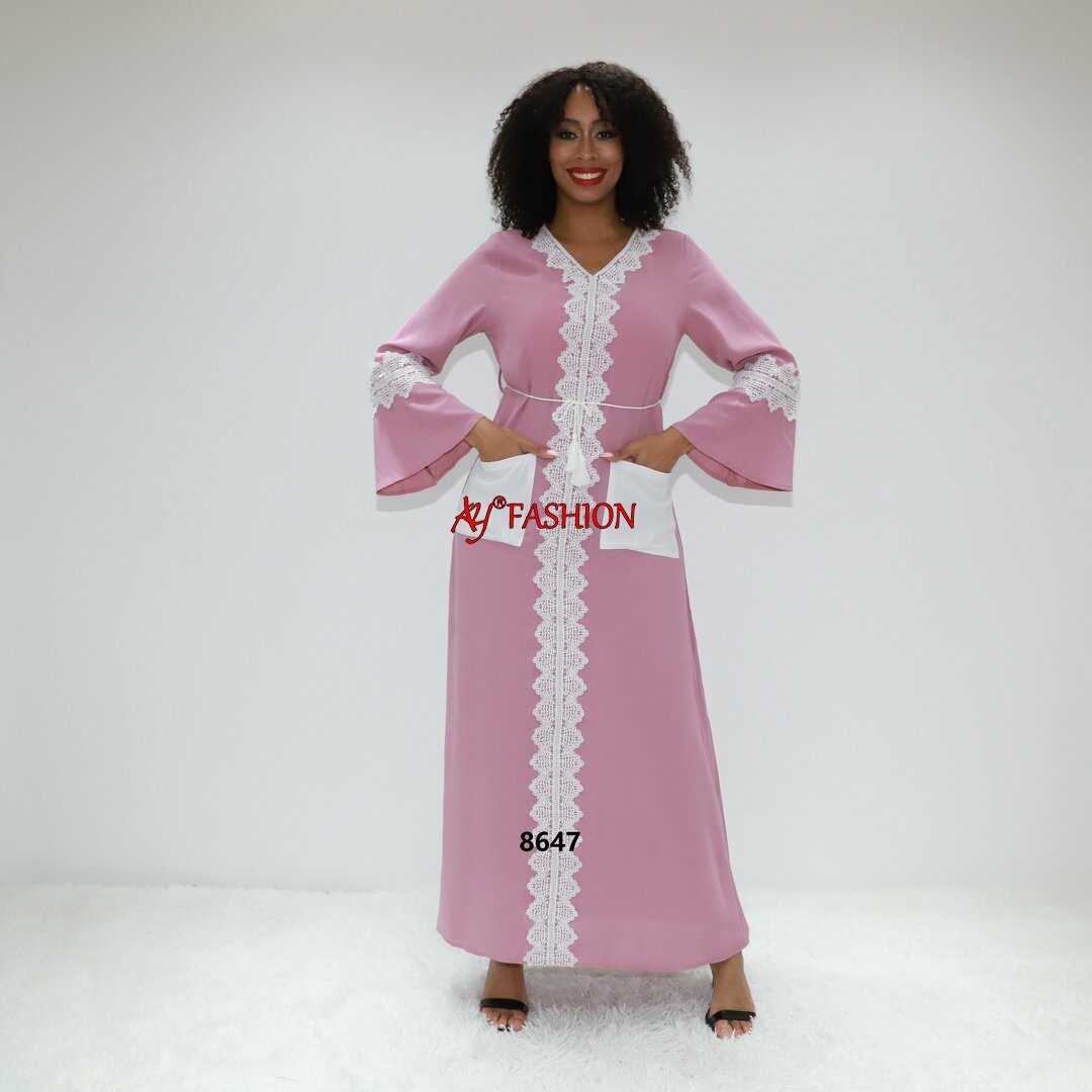 Robes maxi de taille gratuite de mode islamique 8647 Congo Fashion Ladies Robe