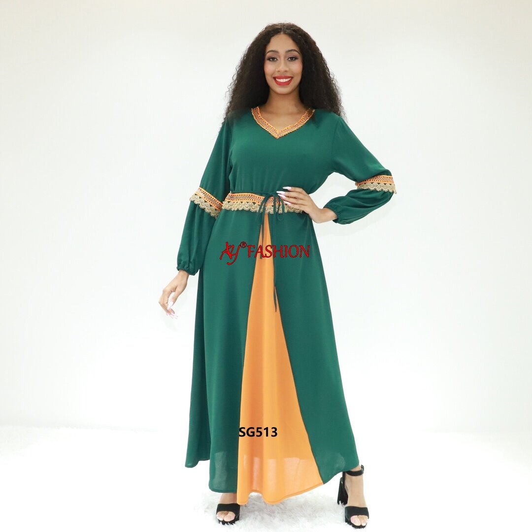 Vestido modesto Marokko Ay Fashion SG513F Tanzania Boubou Muslimah Vestido